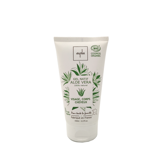 Gel d’Aloe Vera certifiée Bio pour visage, cheveux et corps