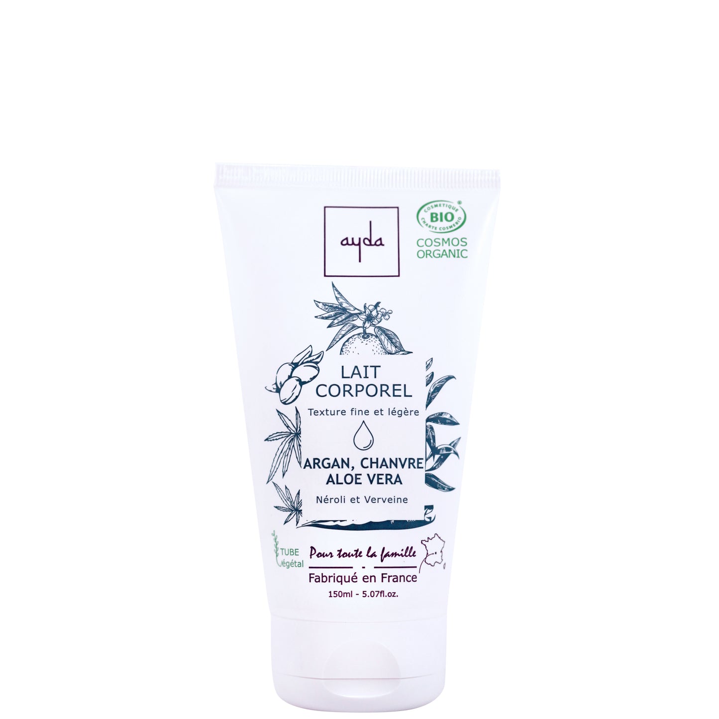 Certified Organic Moisturizing Milk with Aloe Vera, Argan and Hemp