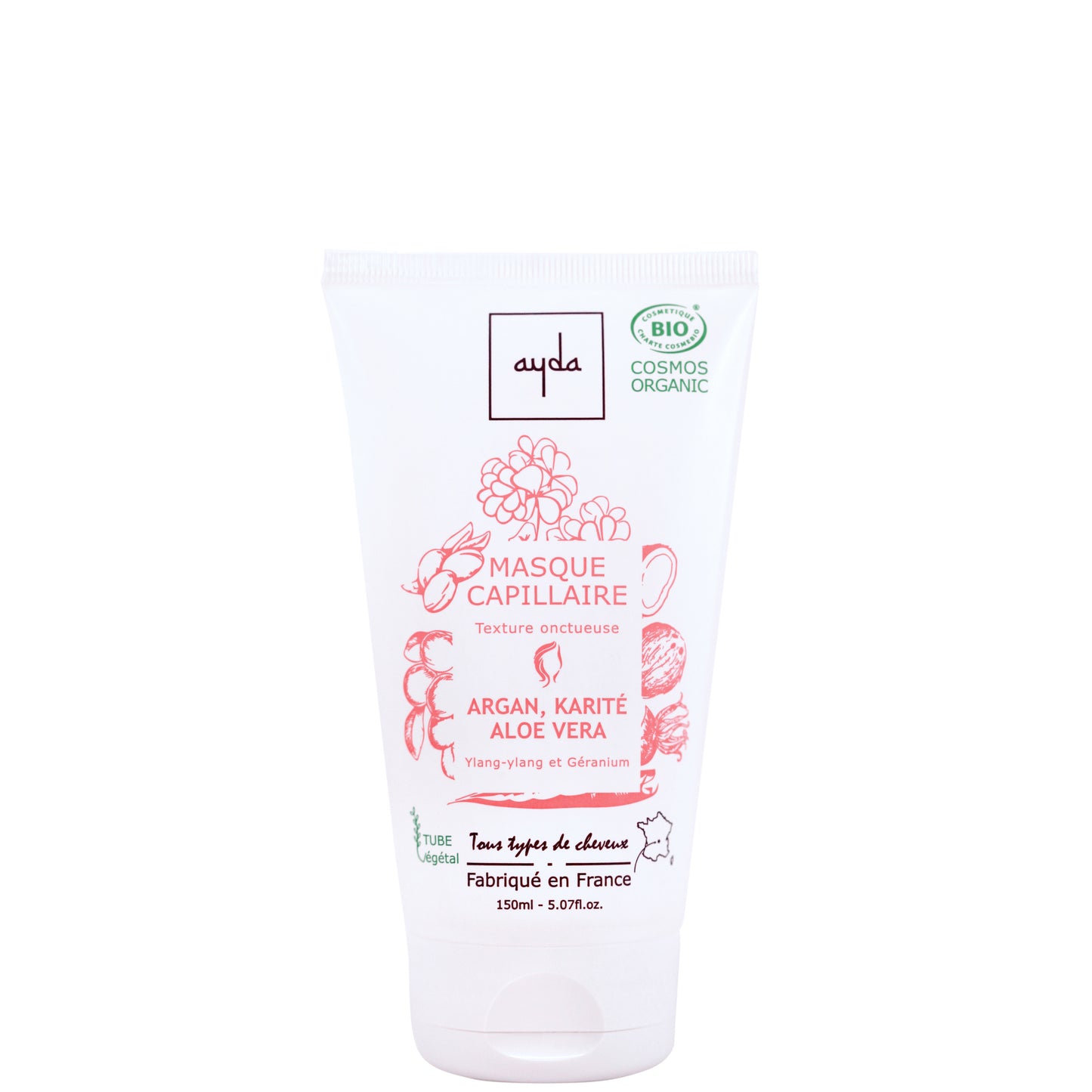 Certified organic after-shampoo mask with Aloe Vera, Argan and Shea